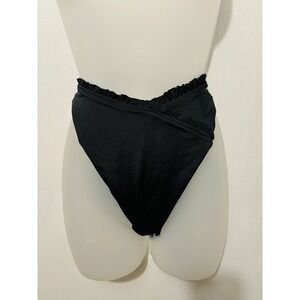 ASOS‎ Design Black Bikini Bottom Size 6 V ruffle beach Resort Vacation Cruise